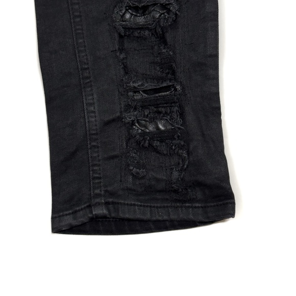 Philipp Plein Jean Super Straight Cut 31/32 (tag 31) Designer Distress- Black - Picture 12 of 12
